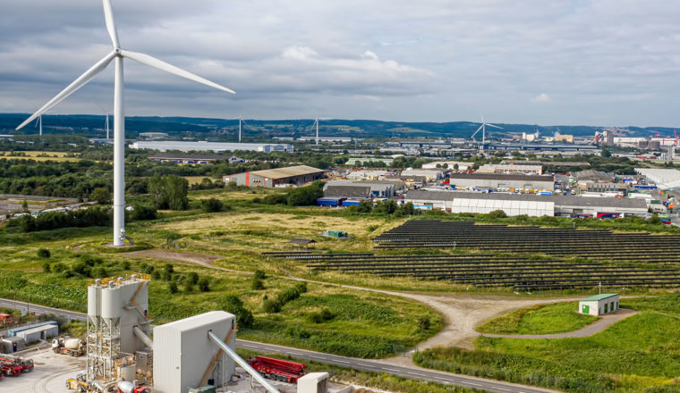 Industrial units and wind turbines