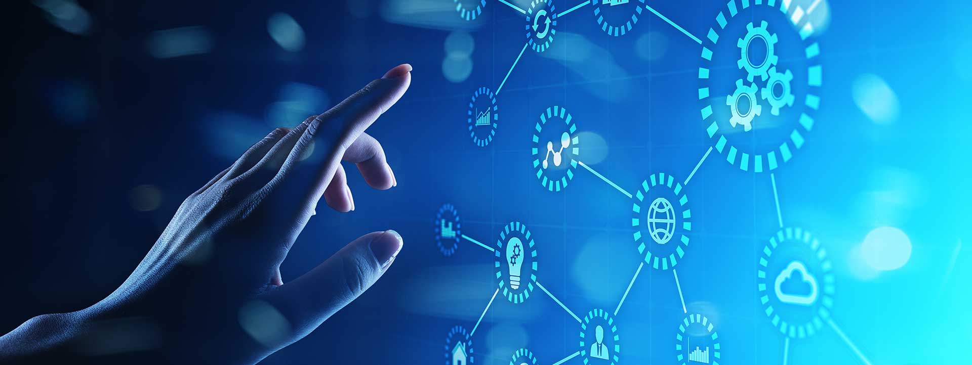 A hand using a touch screen