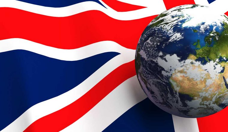 British flag and globe