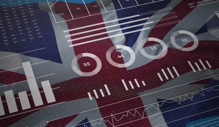 British flag overlayed with generic measurement graphics